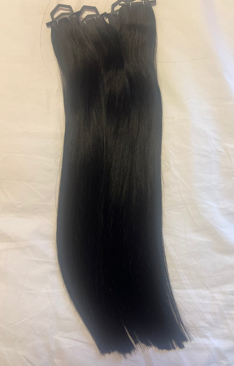 Kinesiskt, naturligt rakt i 200g- Genius Weft in 55cm Color: jet black /Super double drawn