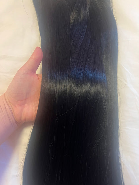 Kinesiskt, naturligt rakt i 200g- Genius Weft in 55cm Color: jet black /Super double drawn