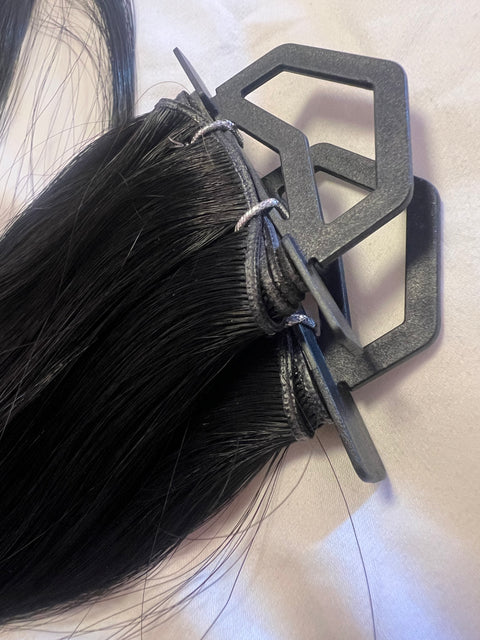 Kinesiskt, naturligt rakt i 200g- Genius Weft in 55cm Color: jet black /Super double drawn