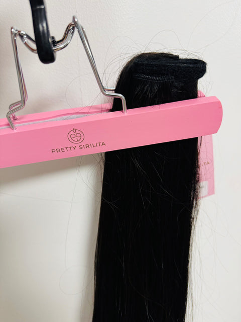 Clip in Pony Tail- Human Hair 150g in 65cm Dark Brown (Brown Black) #1A
