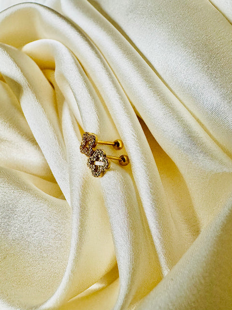 Mini Fortuna Charm Earrings- 925 Sterling Silver, 18K Gold Plated