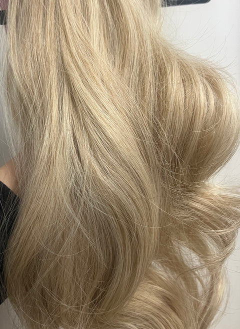 CALIFORNIA BLOND- Synthetic Hair Clip Extensions- Beach Curl 60cm