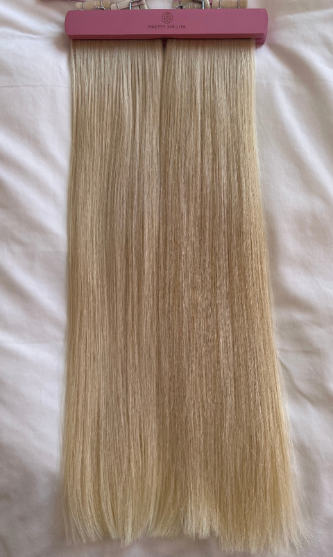 Specialbeställning: Tejp extensions: 55cm 200g färg: PLATINUM /super double drawn