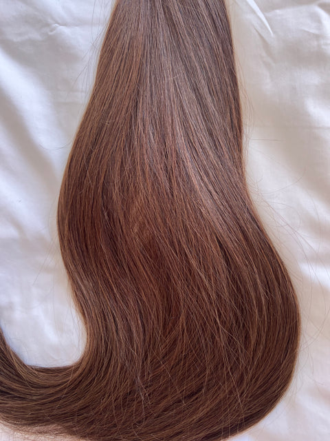 200g in 60cm Genius Weft, Color: dark brown 1B - SUPER Double Drawn!