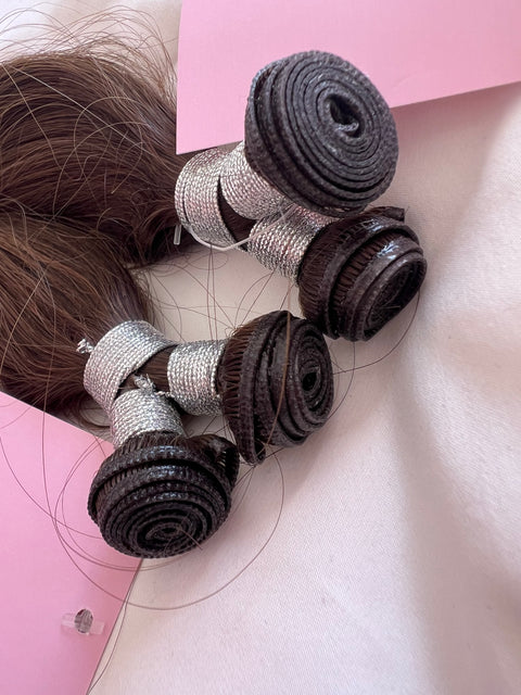 200g in 60cm Genius Weft, Color: dark brown 1B - SUPER Double Drawn!