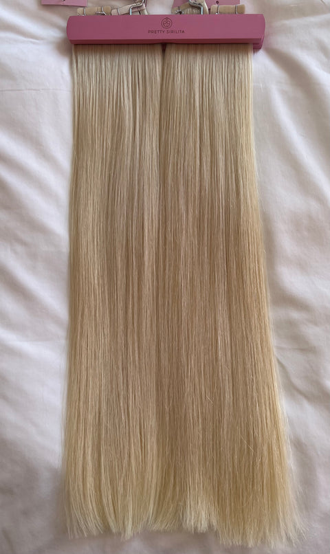 Tejp Extensions: 55cm 200g Färg: PLATINUM- SUPER DOUBLE DRAWN