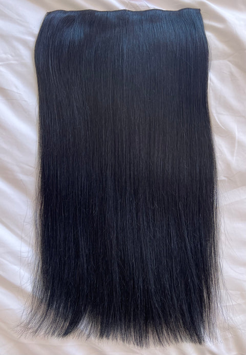 1 Clip in Extensions 180g ca 50cm -Color: Jet Black / SUPER DOUBLE DRAWN