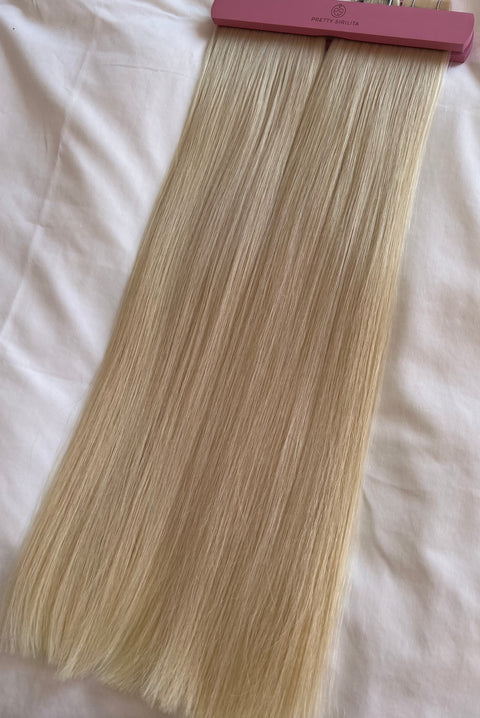 Tejp Extensions: 55cm 200g Färg: PLATINUM- SUPER DOUBLE DRAWN