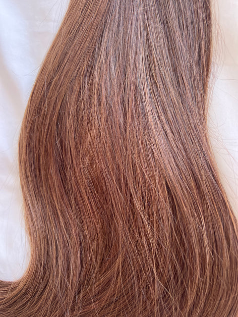 200g in 60cm Genius Weft, Color: dark brown 1B - SUPER Double Drawn!