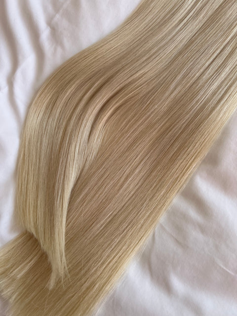 Tejp Extensions: 55cm 200g Färg: PLATINUM- SUPER DOUBLE DRAWN