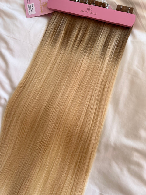 Tejp Extensions: 55cm 200g Färg: 18/22/T60 (ombre/shadow root)- SUPER DOUBLE DRAWN