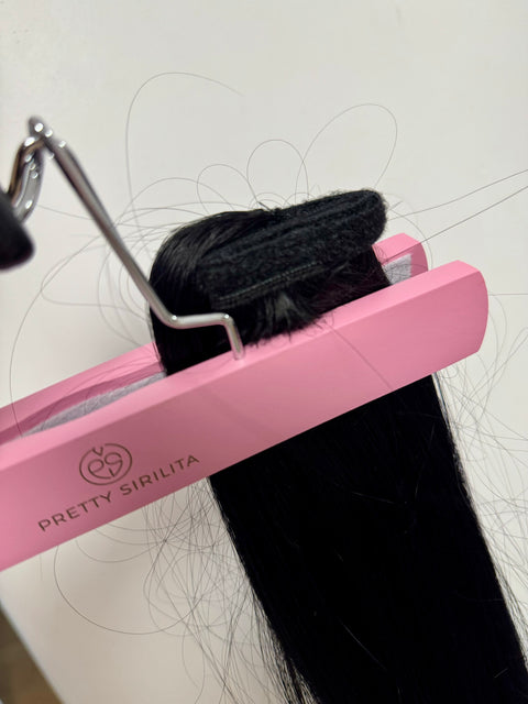 Clip in Pony Tail- Human Hair 150g in 65cm Jet Black #1