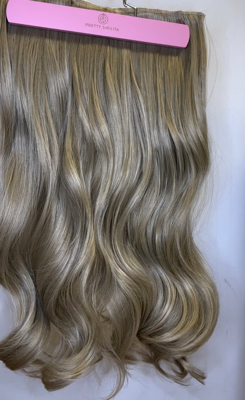 Dark Blonde- Synthetic Hair Clip Extensions- Beach Curl 60cm