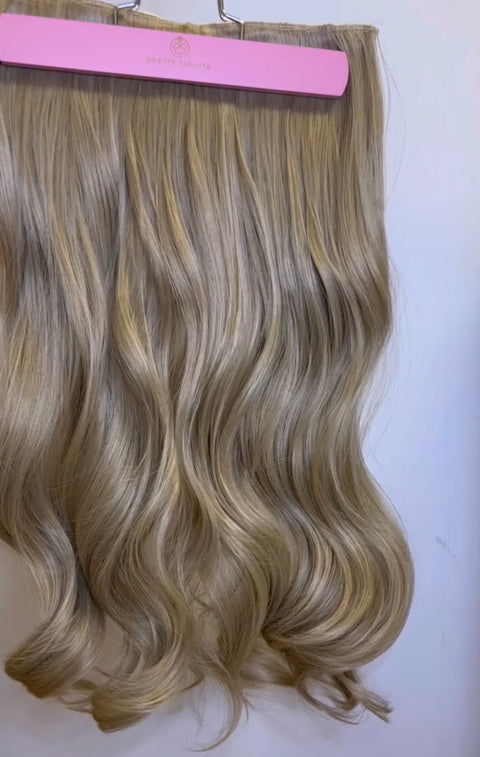 Dark Blonde- Synthetic Hair Clip Extensions- Beach Curl 60cm