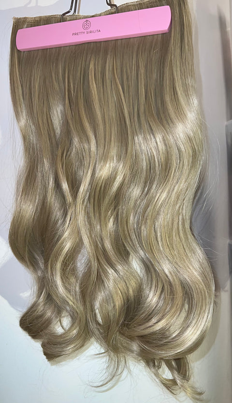 Dark Blonde- Synthetic Hair Clip Extensions- Beach Curl 60cm