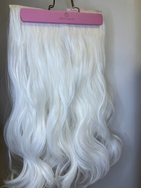 Bleach Blond- Synthetic Hair Clip Extensions- Beach Curl 60cm