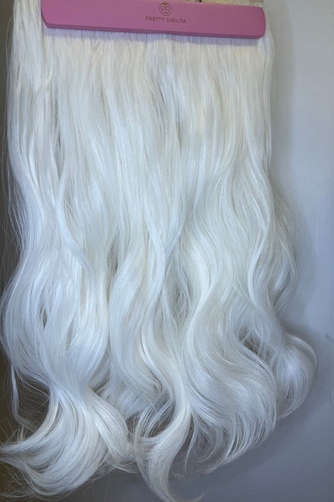 Bleach Blond- Synthetic Hair Clip Extensions- Beach Curl 60cm