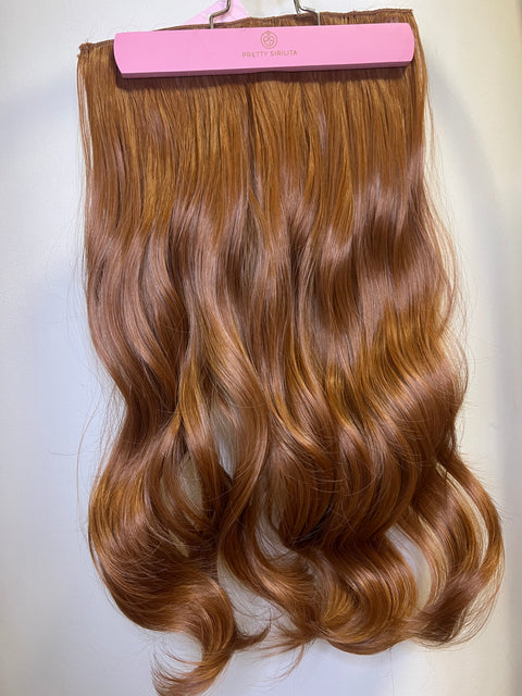 TOFFEE BROWN- Synthetic Hair Clip Extensions- Beach Curl 60cm