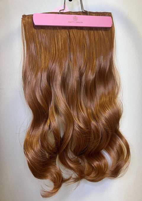 TOFFEE BROWN- Synthetic Hair Clip Extensions- Beach Curl 60cm