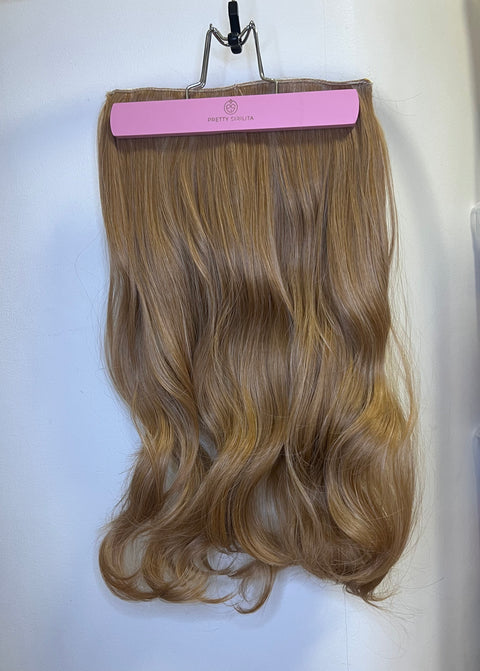 MELLOW BROWN- Synthetic Hair Clip Extensions- Beach Curl 60cm