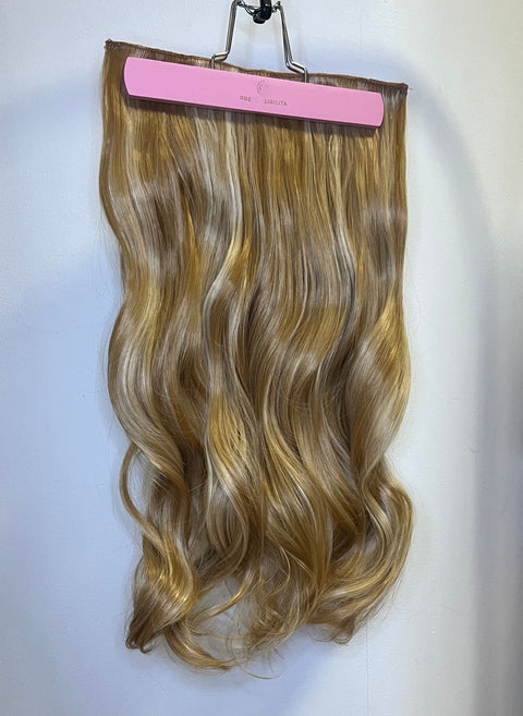 GOLDEN BLOND- Synthetic Hair Clip Extensions- Beach Curl 60cm