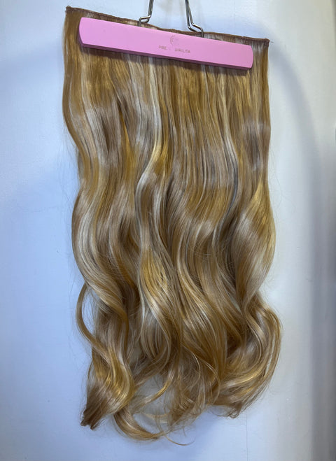 GOLDEN BLOND- Synthetic Hair Clip Extensions- Beach Curl 60cm