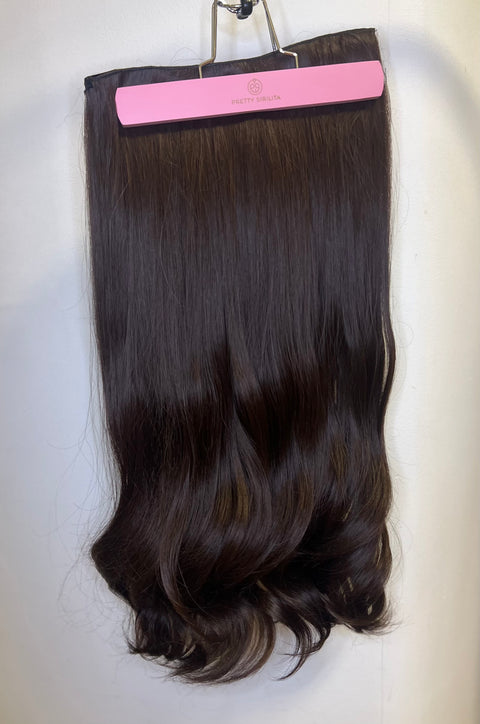 BROWN- Synthetic Hair Clip Extentions- Beach Curl 60cm -ENDAST 1 ST KVAR I LAGER