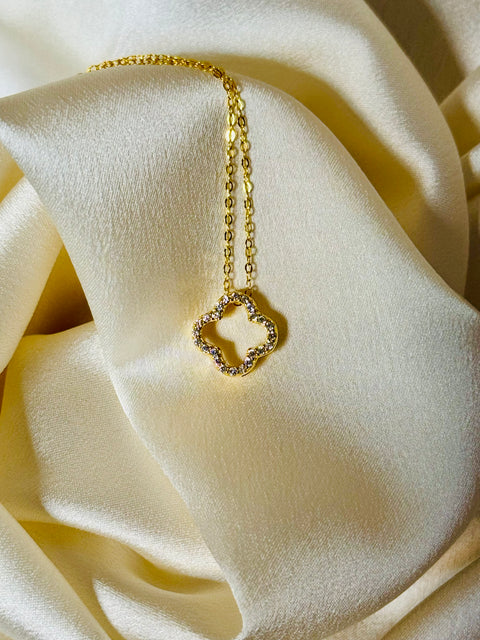 Fortuna Charm Necklace -925 Sterling Silver, 18K Gold Plated