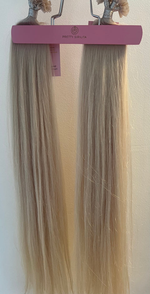 Keratinslingor i 200g i 65cm Color Platinum in Super Double Drawn