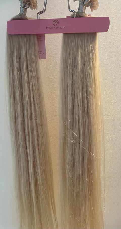 Keratinslingor i 200g i 65cm Color Platinum in Super Double Drawn