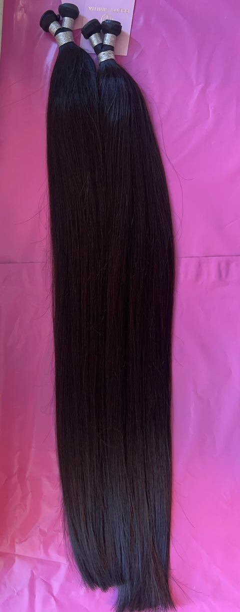 200g in 60cm Genius Weft, Color: dark brown 1A - SUPER Double Drawn!