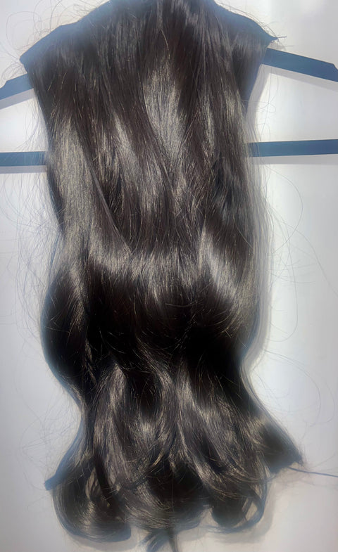 DARK BROWN - Synthetic Hair Clip Extensions- Beach Curl 60cm